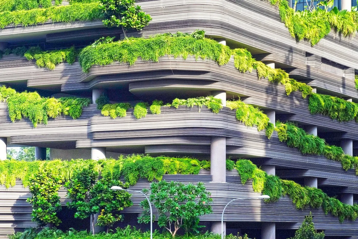 Facade with planted terraces